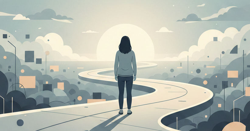 calm, modern illustration representing clarity and progress in mental health treatment.